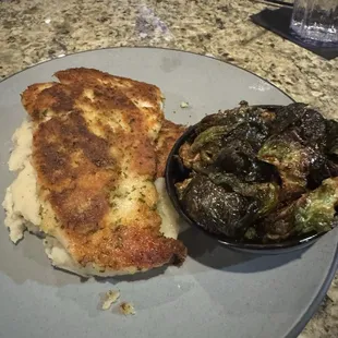 Pan Crusted Chicken and Brussel Sprouts