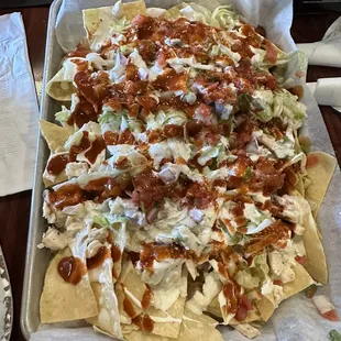 Buffalo chicken nachos