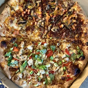 18&quot; half cheeseburger, half Thai chicken