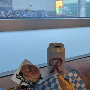 Single cheeseburger with all the goodies, plus curly fries