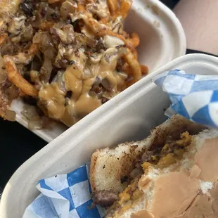 Deluxe fries and smash Double Burger. Couldn't wait to take picture when served!