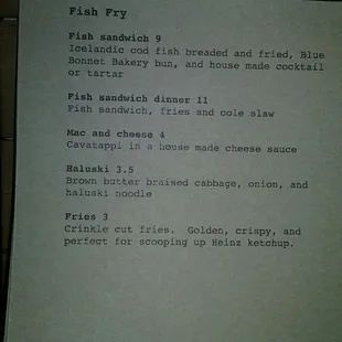 menu