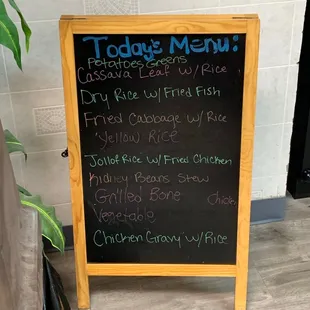Daily menu