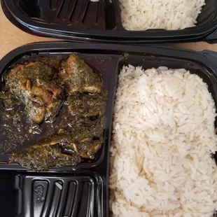Potato greens with combination meats (chicken, smoked Turkey and beef)
