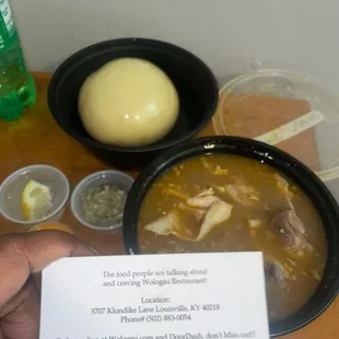 Fufu and pepper soup