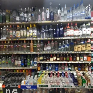 a variety of liquors