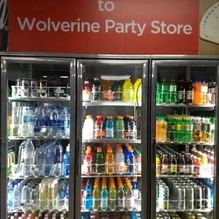 a display of beverages