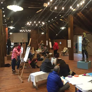 Art class in the new barn