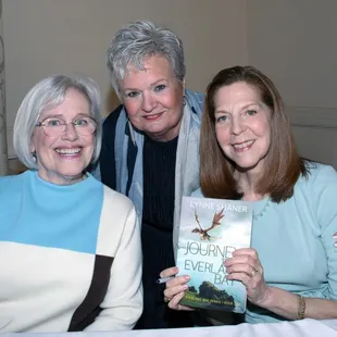Carrie Matteson, Shelly Culea, and the author, Lynne Shaner, at the book launch luncheon.