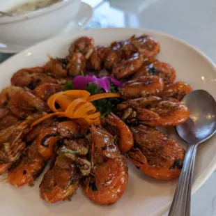 Coral shrimp, soy sauce supreme style