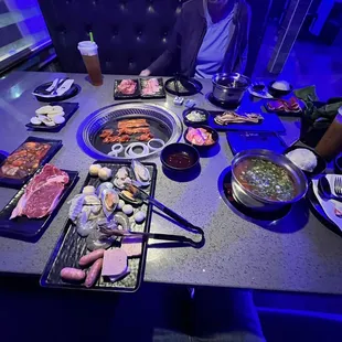 a table of food