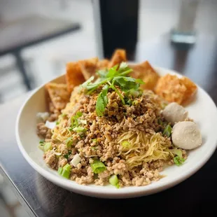3. Tom Yum Noodle Soup (Dry egg noodle Tom yum pork)