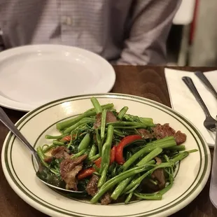 BBQ Pork with Chinese Watercress