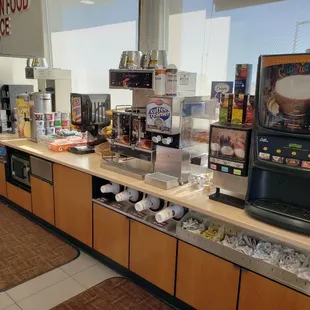 Fresh coffee and fountain drinks