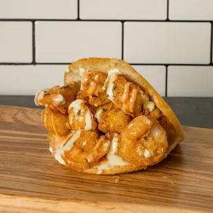 Arepa camarones (fried shrimp)