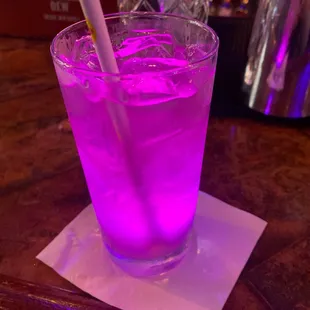 My light up pink disco ball drink!