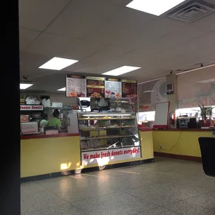 Inside from sitting at the table