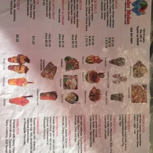 Menu back side