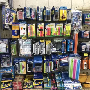 Our school and office supplies section!