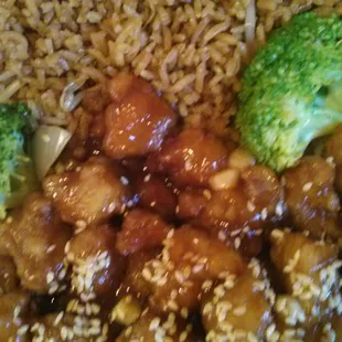 Sesame Chicken with Chicken Fried Rice