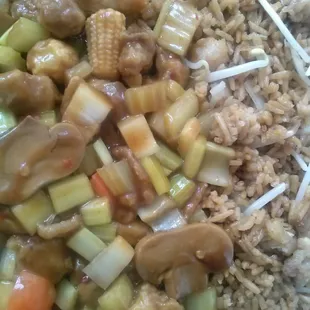 Kung Pao Chicken and Chicken Fried Rice