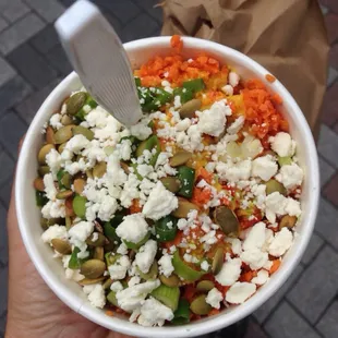 Sunshine bowl (sand chicken) from the cart at 4th and Pine.  Best lunch this week.