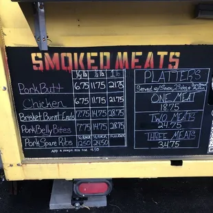 Meat menu.