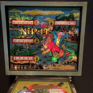 Pinball machines.