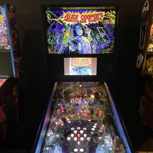 Pinball machines.
