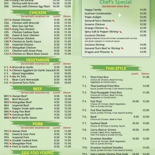 Chinese food and Thai style