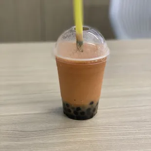 Papaya milkshake... but I don't taste any milk. They should just call it a smoothie.