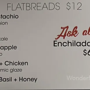 Flatbreads Menu