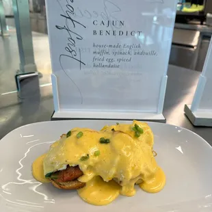 Cajun Benedict
House-Made English Muffin, Spinach, Andouille, Fried Egg, Spiced Hollandaise