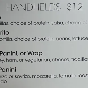 Handhelds Menu