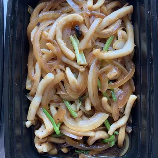 Iron Skillet Squid and Onions