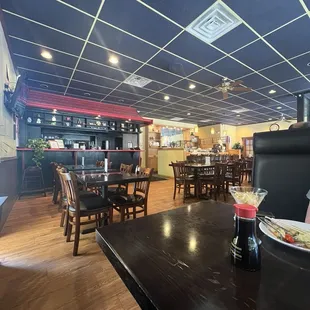 Bar area and clerks and table.