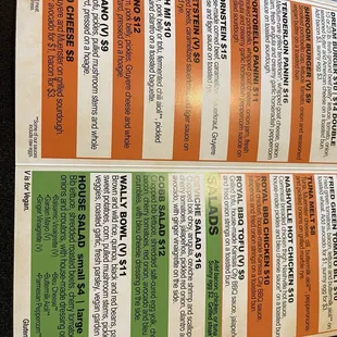 burritos and wraps, menu