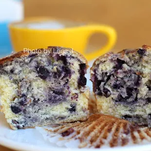 Inside of Blueberry Muffin ($4) - just OK. Pretty sweet. Texture is cake-like.