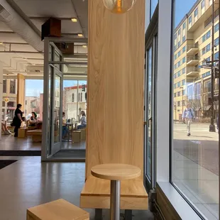 Cool seating near the window looking at the Capitol