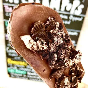 The one the only Wondervan Cookie Monster  cookies &amp; cream ice cream dipped in chocolate and topped with Oreo cookies
