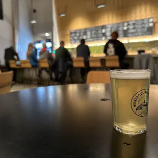 Inside - enjoying a nice lager