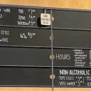 Part of the posted menu