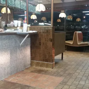 A few tables for dining inside the restaurant