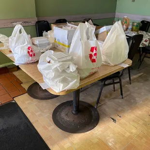 A popular place with a thriving To Go menu. We ordered chicken potstickers and Shrimp Walnut