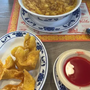 Cream puffs and Large egg drop soup