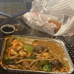 a tray of food on a table