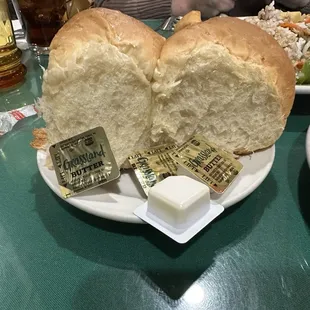 Huge dinner rolls. Very good.