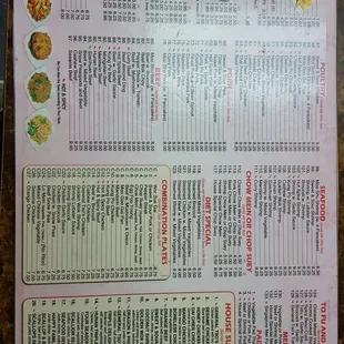the menu