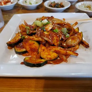 a plate of stir fried vegetables