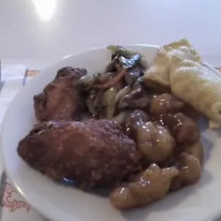 Four of the buffet items.